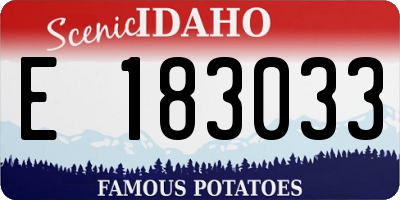 ID license plate E183033