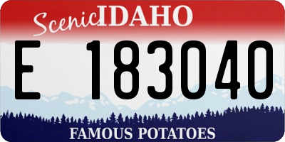ID license plate E183040