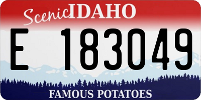 ID license plate E183049