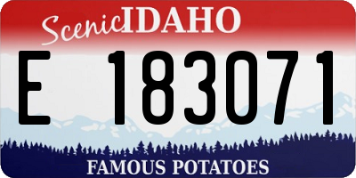 ID license plate E183071