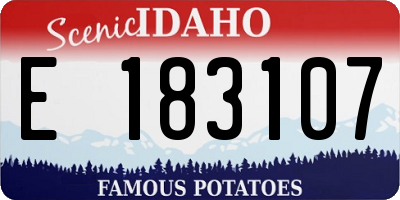 ID license plate E183107