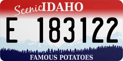 ID license plate E183122