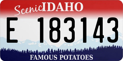 ID license plate E183143
