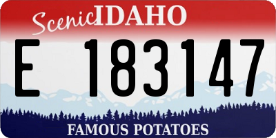 ID license plate E183147