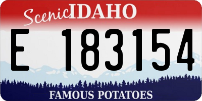 ID license plate E183154