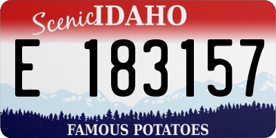 ID license plate E183157