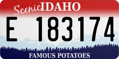 ID license plate E183174