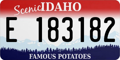 ID license plate E183182