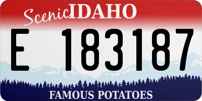 ID license plate E183187