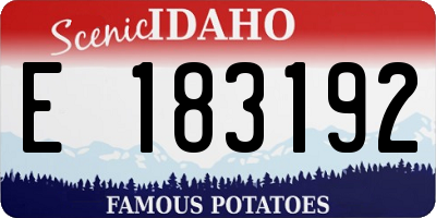 ID license plate E183192