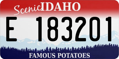 ID license plate E183201