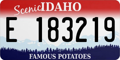 ID license plate E183219