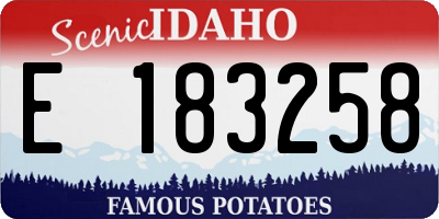 ID license plate E183258