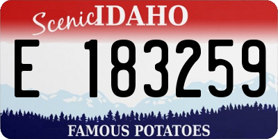 ID license plate E183259
