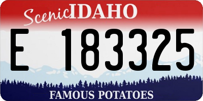 ID license plate E183325