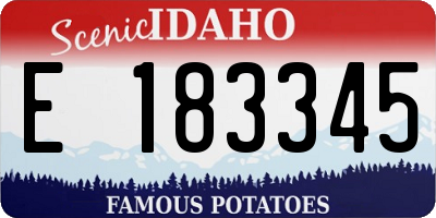 ID license plate E183345