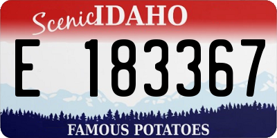 ID license plate E183367