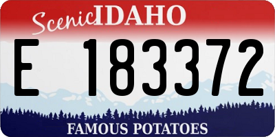 ID license plate E183372