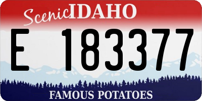 ID license plate E183377