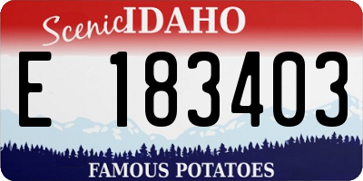 ID license plate E183403