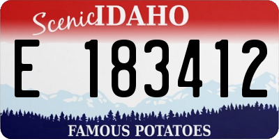 ID license plate E183412