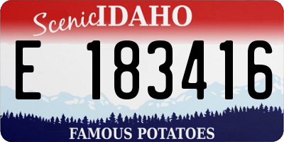 ID license plate E183416