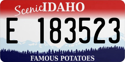 ID license plate E183523