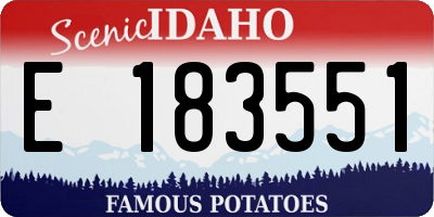 ID license plate E183551