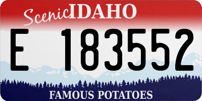 ID license plate E183552