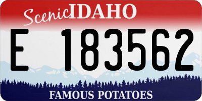 ID license plate E183562