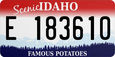 ID license plate E183610