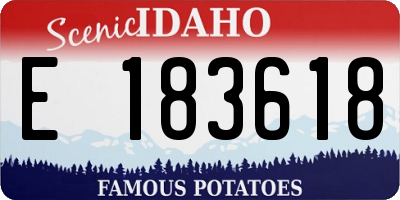 ID license plate E183618