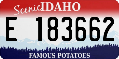 ID license plate E183662