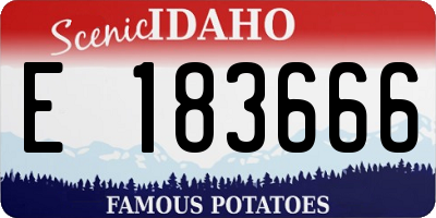 ID license plate E183666