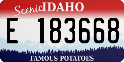 ID license plate E183668