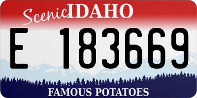 ID license plate E183669