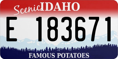 ID license plate E183671