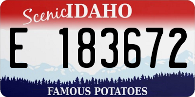 ID license plate E183672