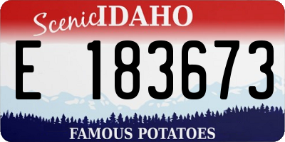 ID license plate E183673