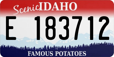 ID license plate E183712