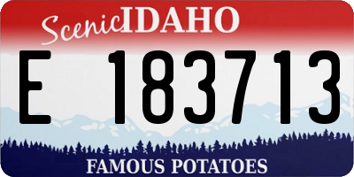 ID license plate E183713