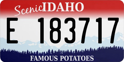 ID license plate E183717