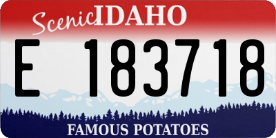ID license plate E183718