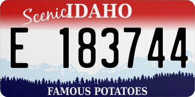 ID license plate E183744