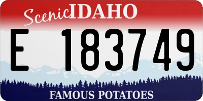 ID license plate E183749