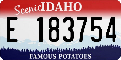 ID license plate E183754
