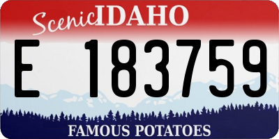 ID license plate E183759
