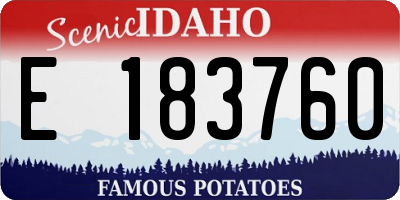 ID license plate E183760
