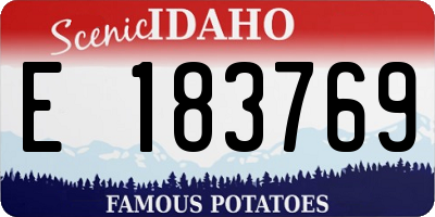 ID license plate E183769