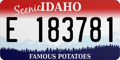 ID license plate E183781